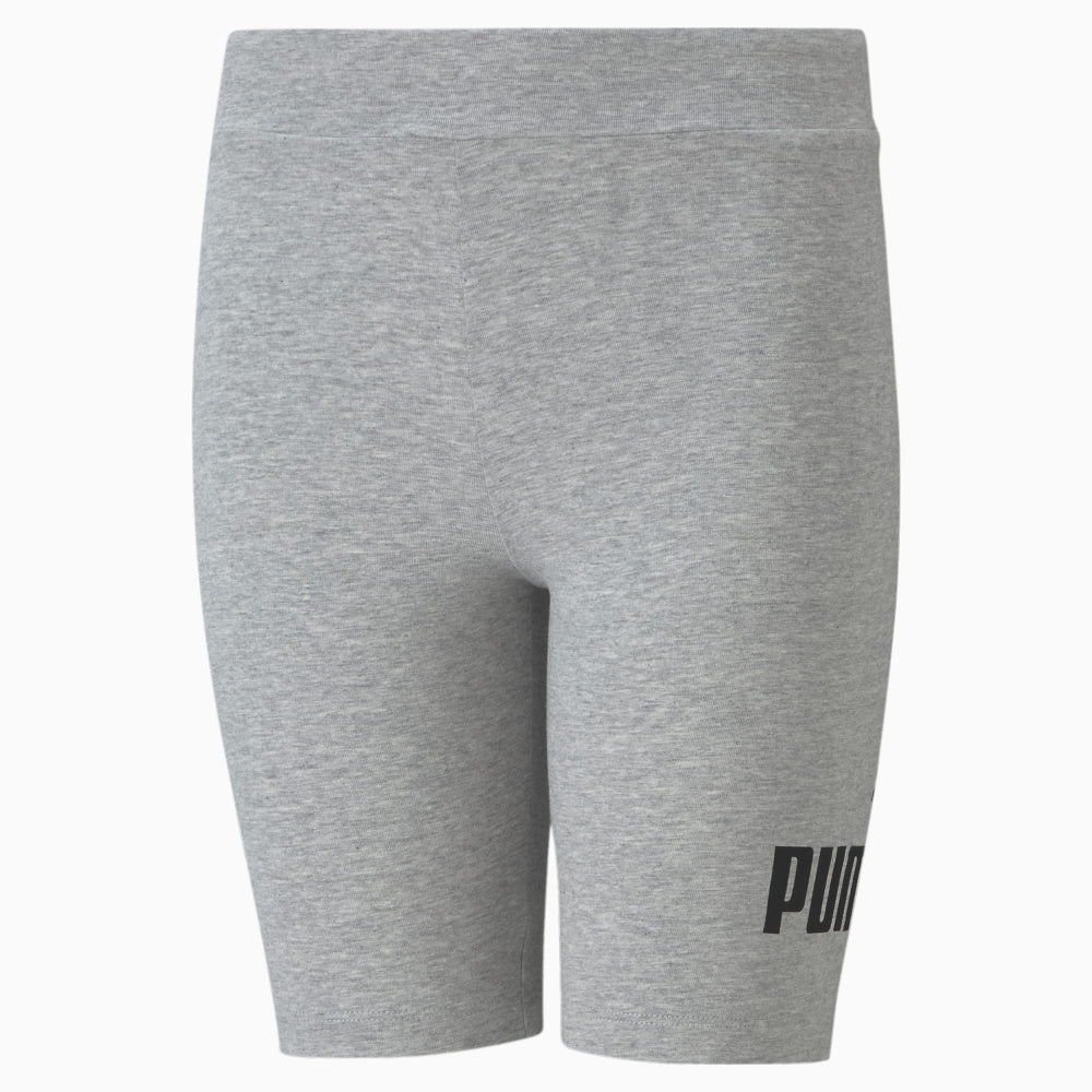 Puma | Girls Essential Logo Short Leggings (Gray Heather)