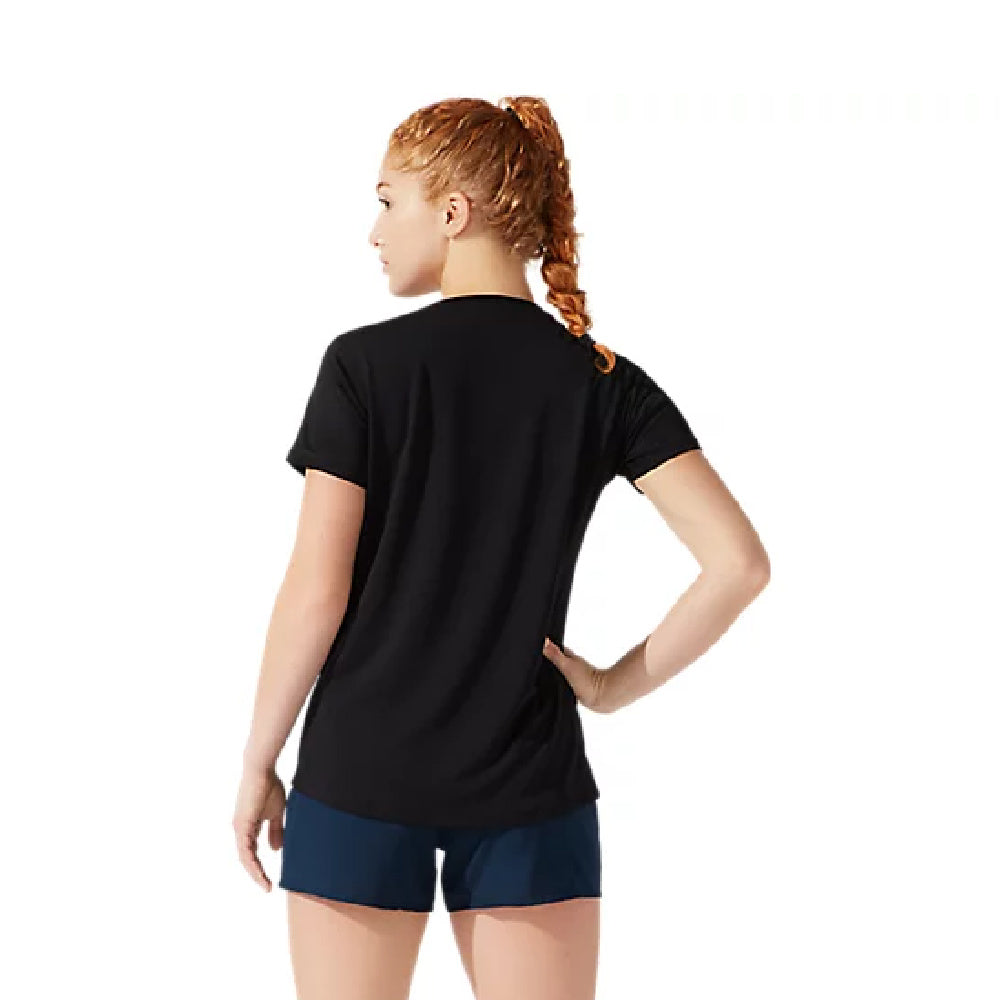 Asics | Womens Silver Short Sleeve Top (Black)