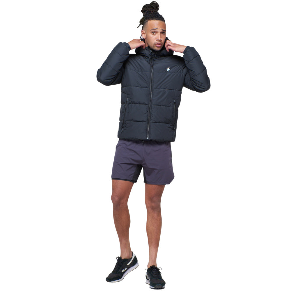 Superdry | Mens Hooded Sports Puffer (Black)