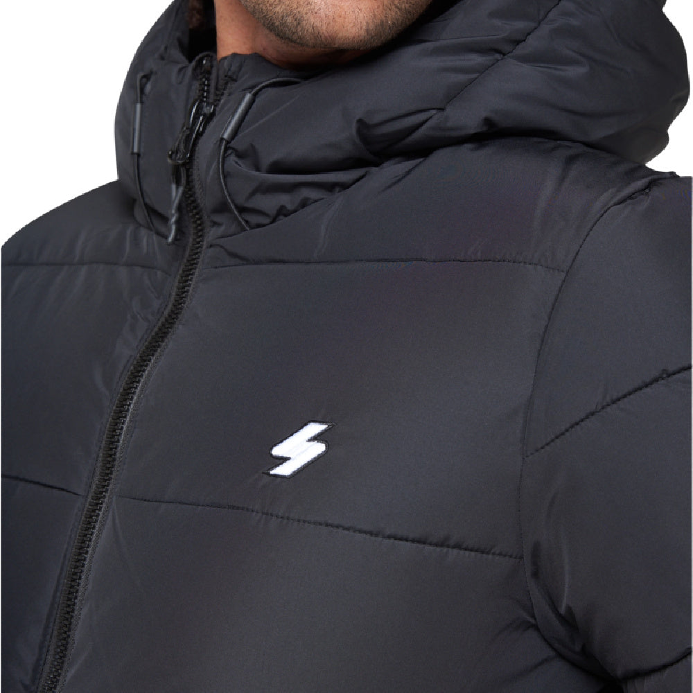 Superdry | Mens Hooded Sports Puffer (Black)