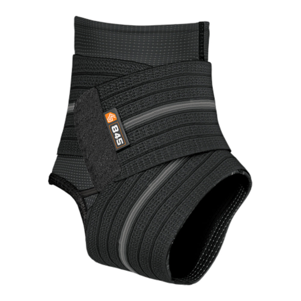 SHOCK DOCTOR | ANKLE SLEEVE WITH COMPRESSION WRAP SUPPORT (BLACK)