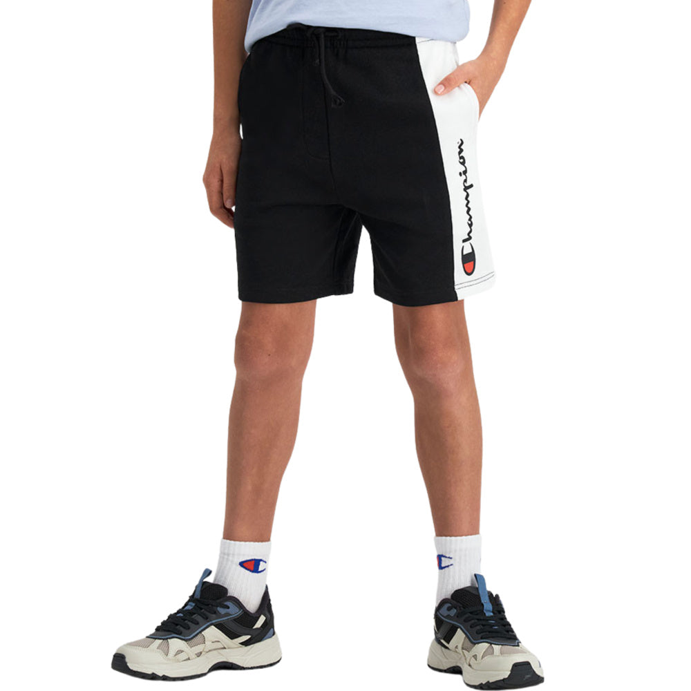 Champion | Kids French Terry Panel Short (Black/White)