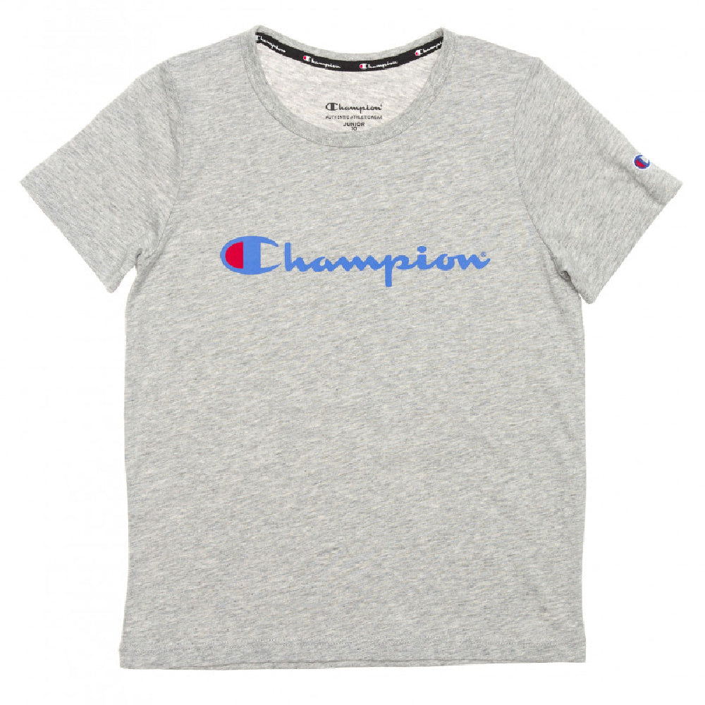 Champion | Kids Script Short Sleeve Tee (Grey)