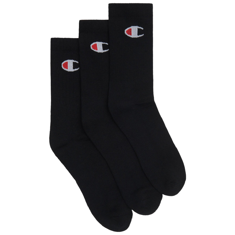 Champion | Unisex Sport Crew Sock 3 Pack (Black)