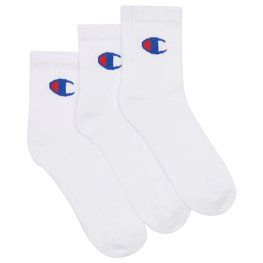 Champion | Unisex Sport Quarter Crew Sock 3 Pack (White)