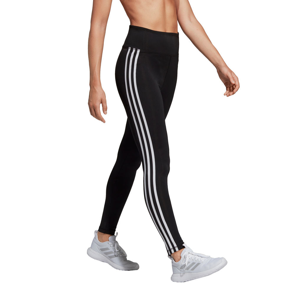 Adidas | Womens Designed 2 Move 3-Stripes High-Rise Long Tights (Black/White)