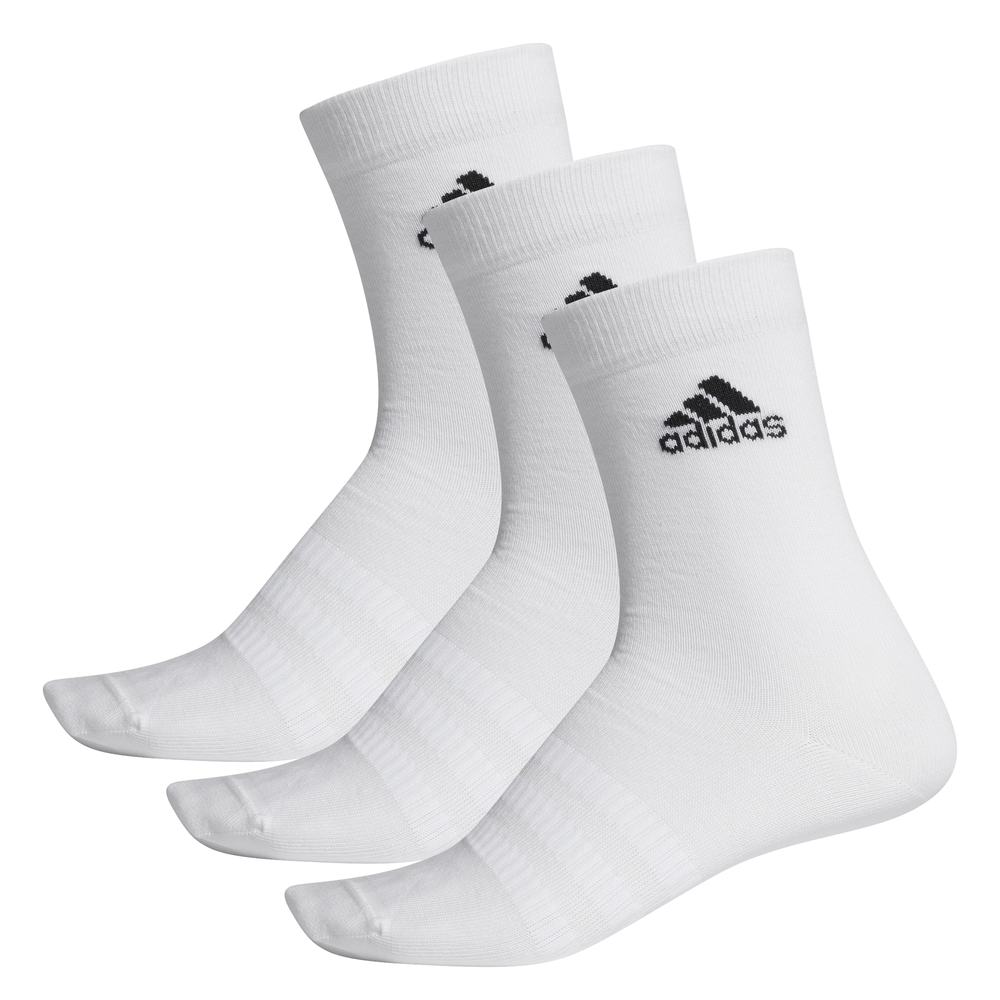 Adidas | Unisex Light Crew Socks 3 Pack (White)