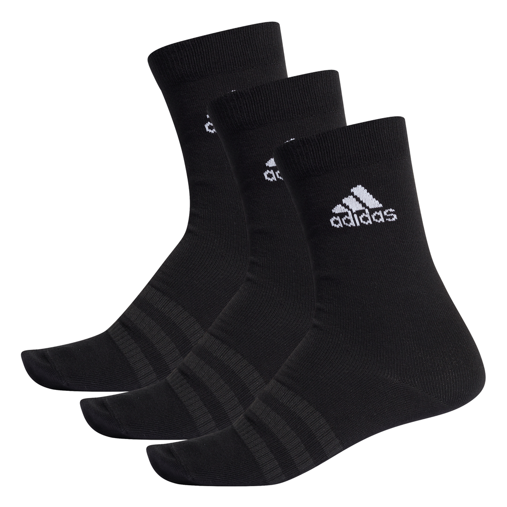 Adidas | Unisex Light Crew Socks 3 Pack (Black)