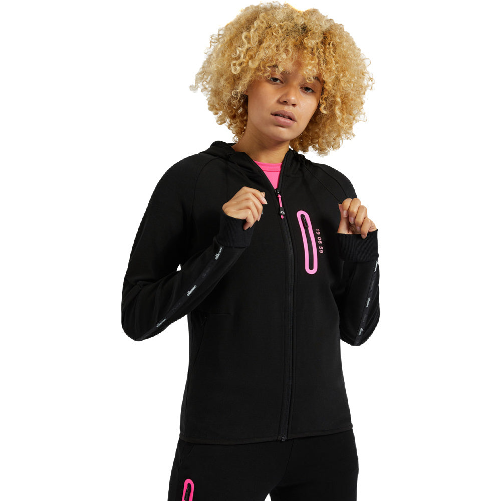 Ellesse | Womens Beeson Full Zip Jacket (Black/Pink)
