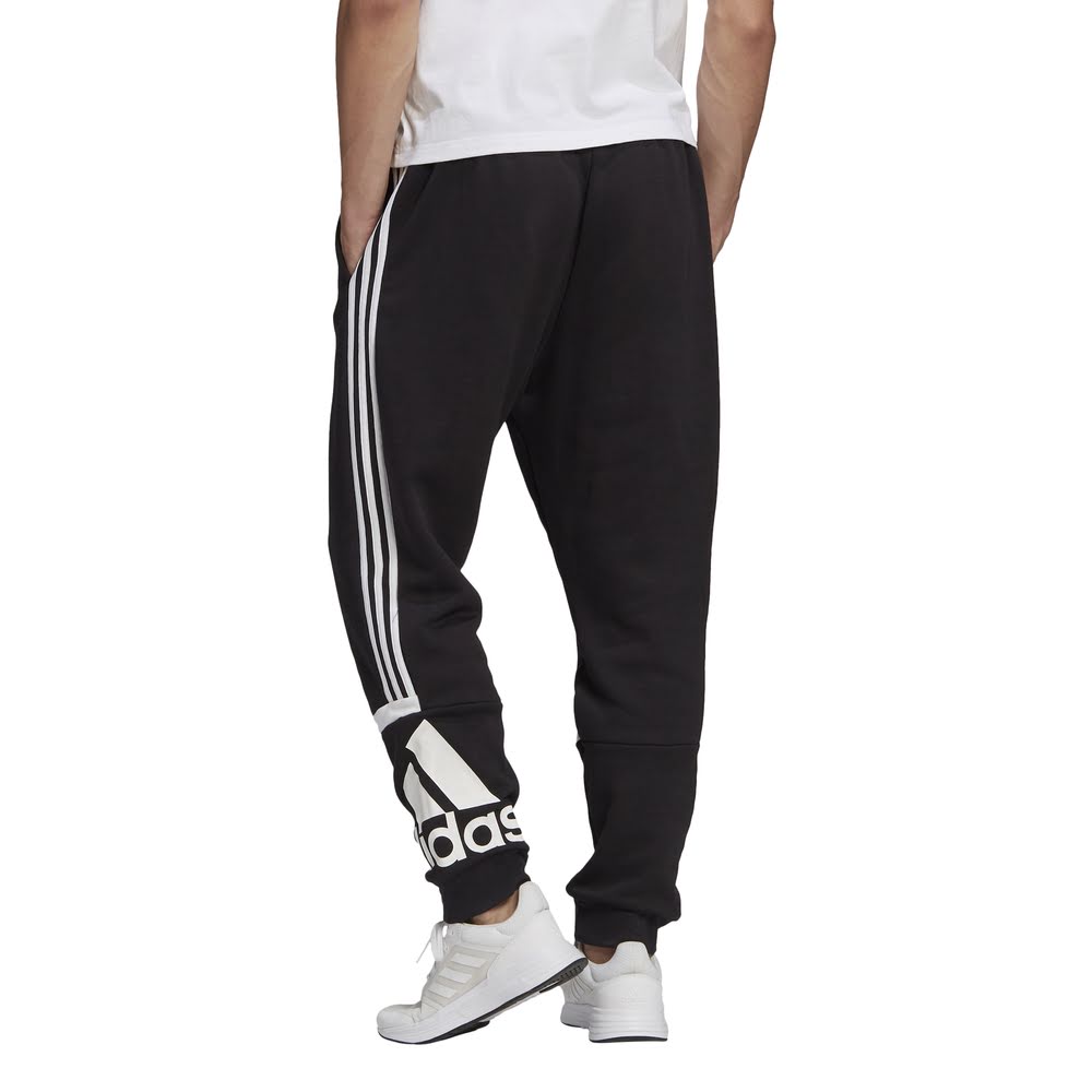 Adidas | Mens Essentials Logo Colourblock Cuff Pant (Black/White)