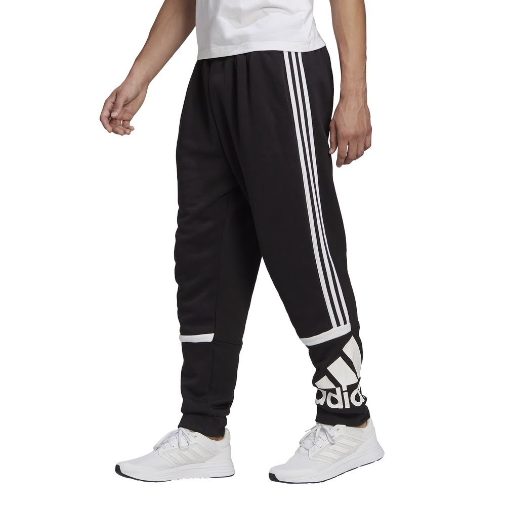 Adidas | Mens Essentials Logo Colourblock Cuff Pant (Black/White)
