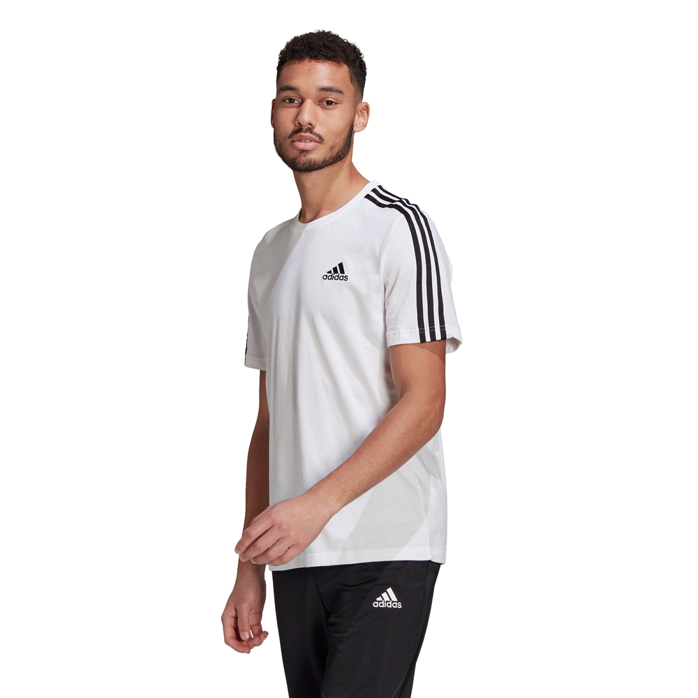Adidas | Mens Essentials 3-Stripe Tee (White/Black)