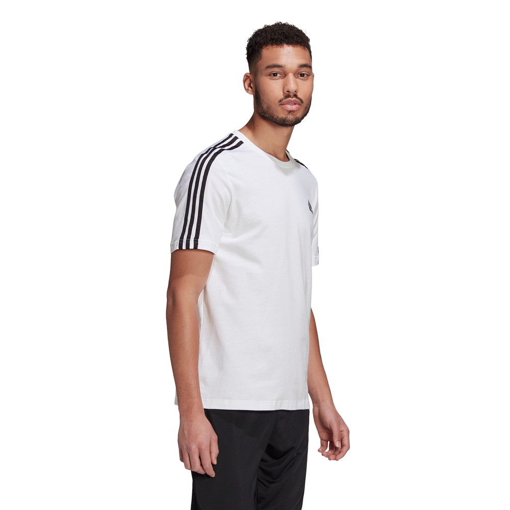Adidas | Mens Essentials 3-Stripe Tee (White/Black)