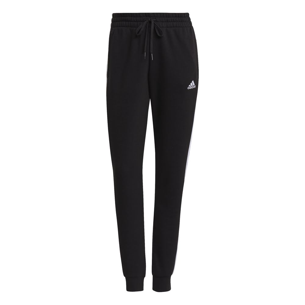 Adidas | Womens Essentials Fleece 3-Stripes Pant (Black/White)