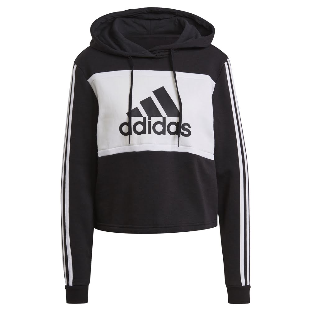 Adidas | Womens Colour Blockcrop Hoodie (Black/White)