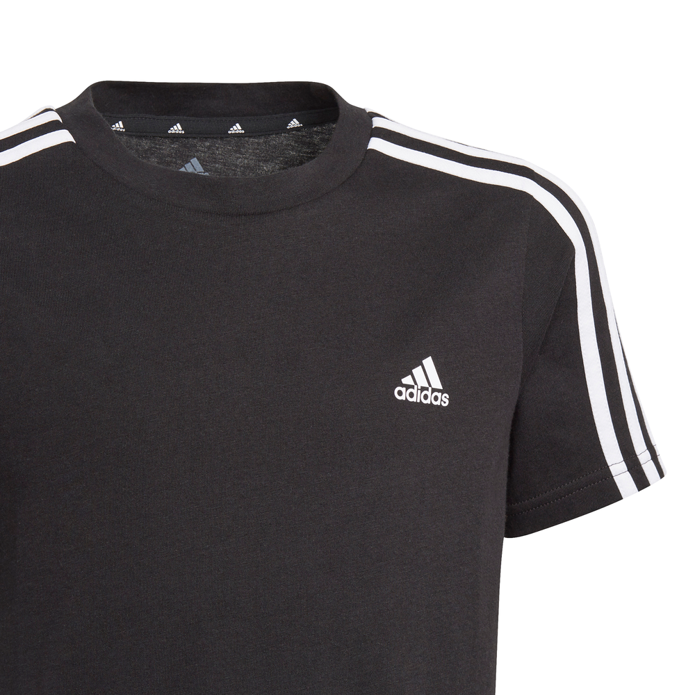 Adidas | Boys Essentials 3-Stripe Tee (Black/White)