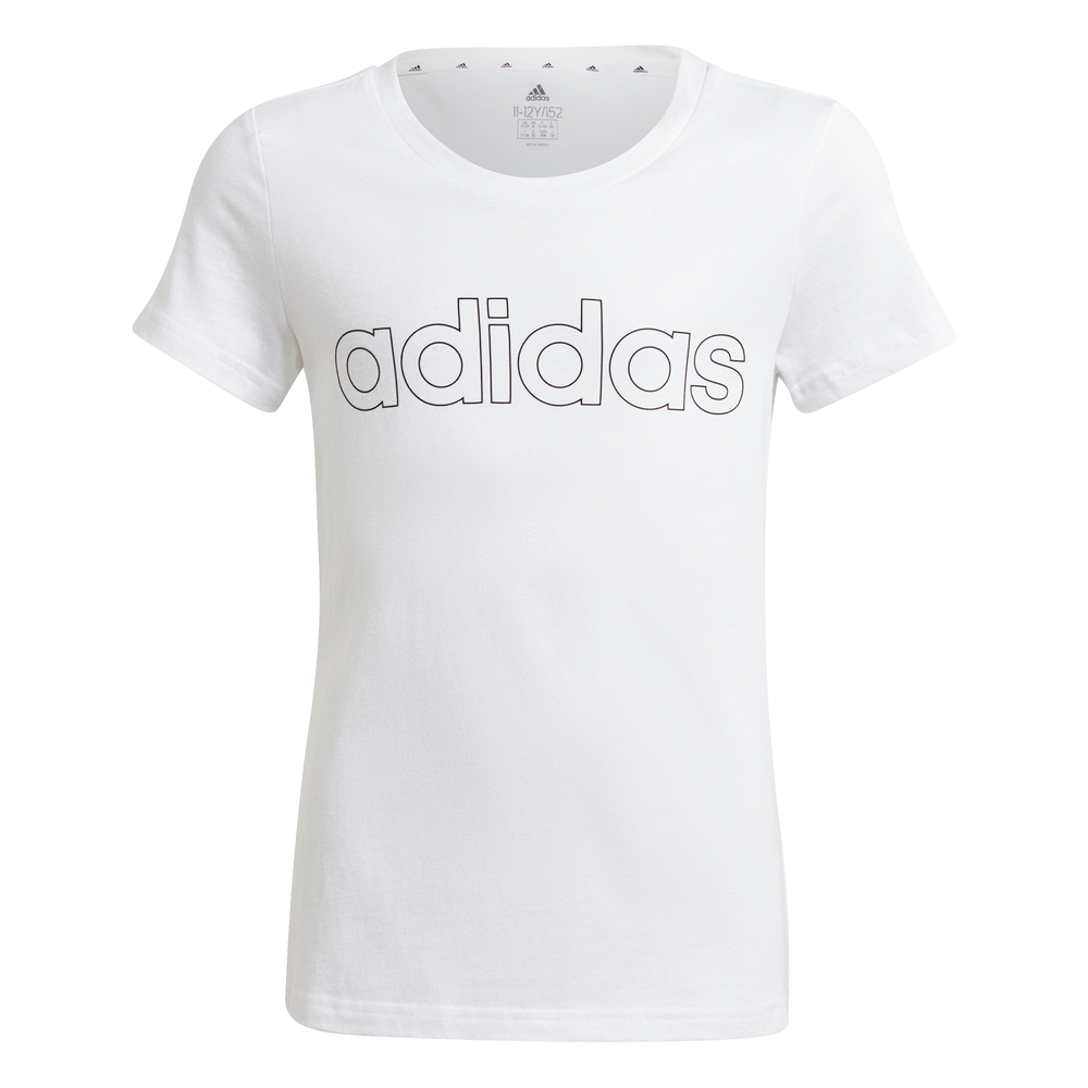 Adidas | Girls Essentials Linear Tee (White/Black)