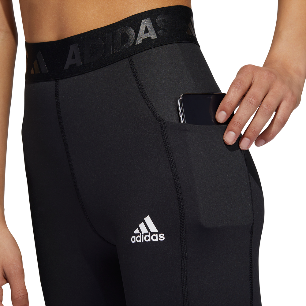 Adidas | Womens Techfit 3-Stripes Gym Tights (Black/White)