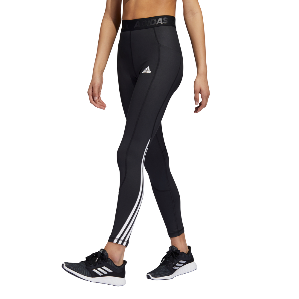 Adidas d2m three stripes long tights women's black clearance