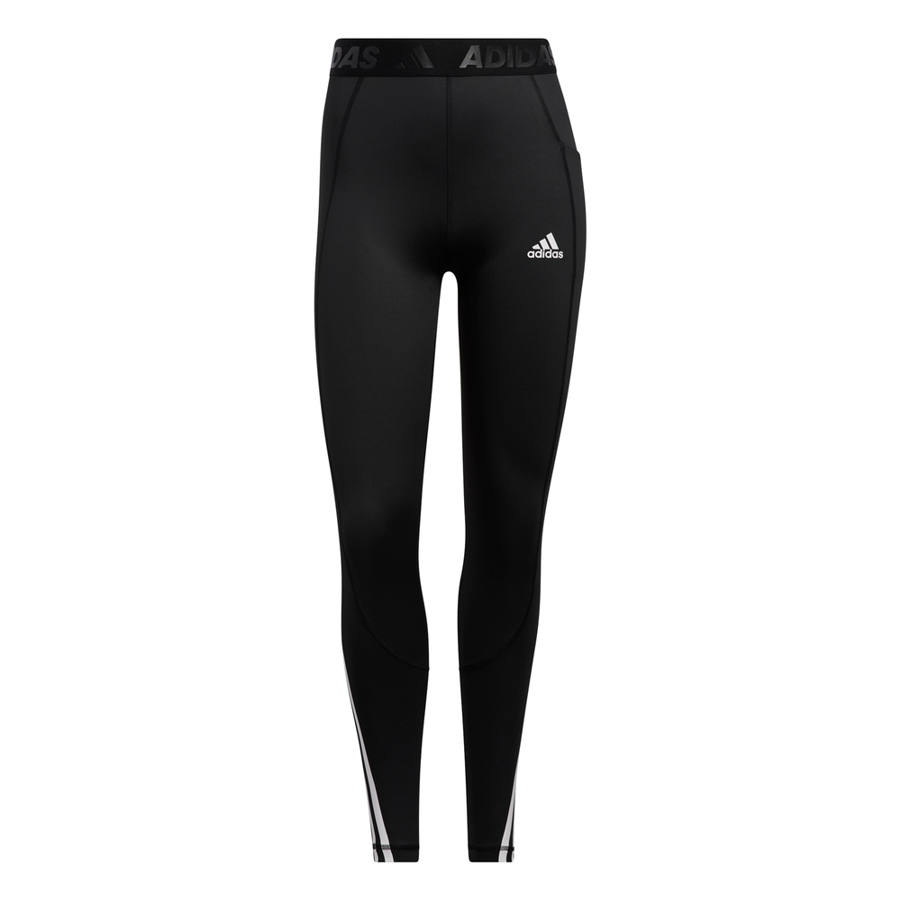 Adidas | Womens Techfit 3-Stripes Gym Tights (Black/White)