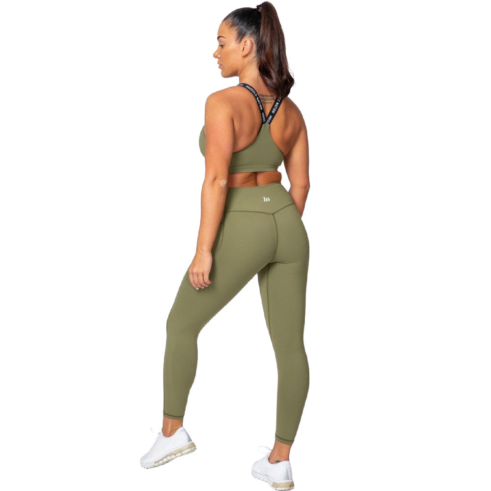 Muscle Nation | Womens Motion Pocket Ankle Length Leggings (Olive)