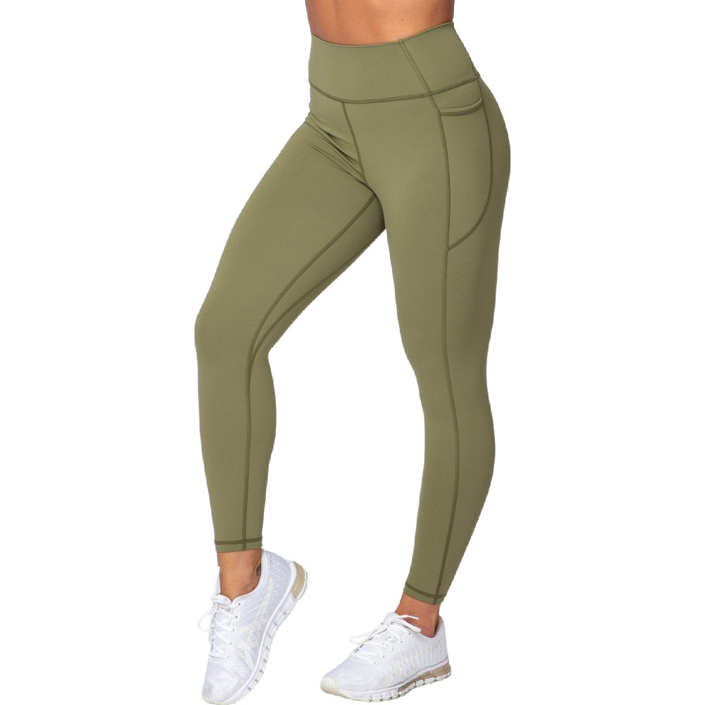 Muscle Nation | Womens Motion Pocket Ankle Length Leggings (Olive)