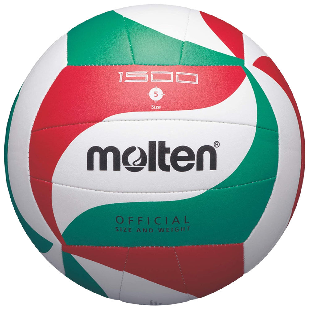 Molten | V5M1500 Synthetic Leather Training Volleyball (White/Red/Green)