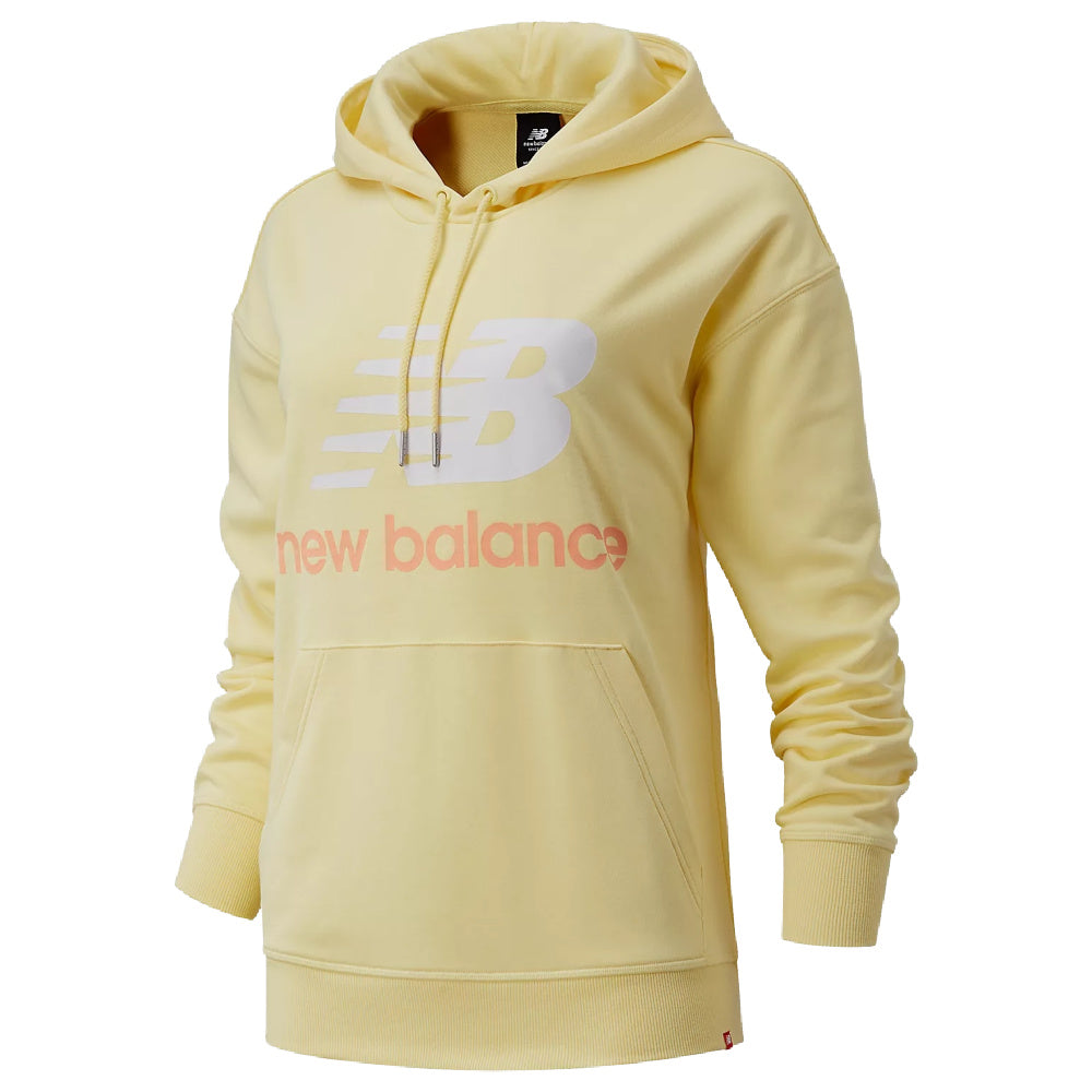 New Balance | Womens Essentials Stacked Logo Oversized Hoodie (Lemon Haze)