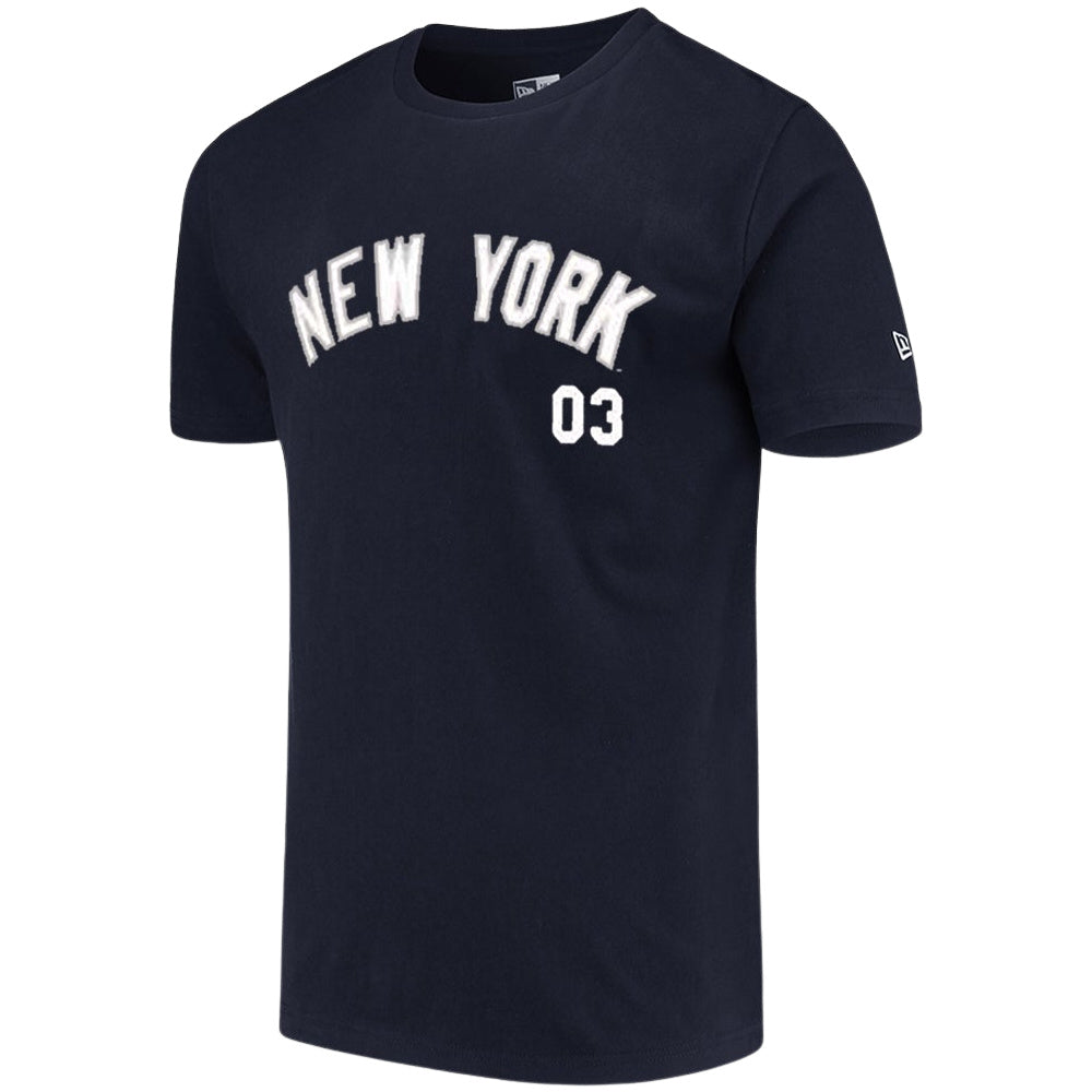 新しい時代 |メンズ ニューヨーク ヤンキース ロックアップ T シャツ (ネイビー/ホワイト)