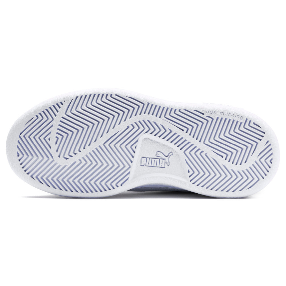 Puma Kids Smash V2 Leather Velcro Ps White White Platinum Sports