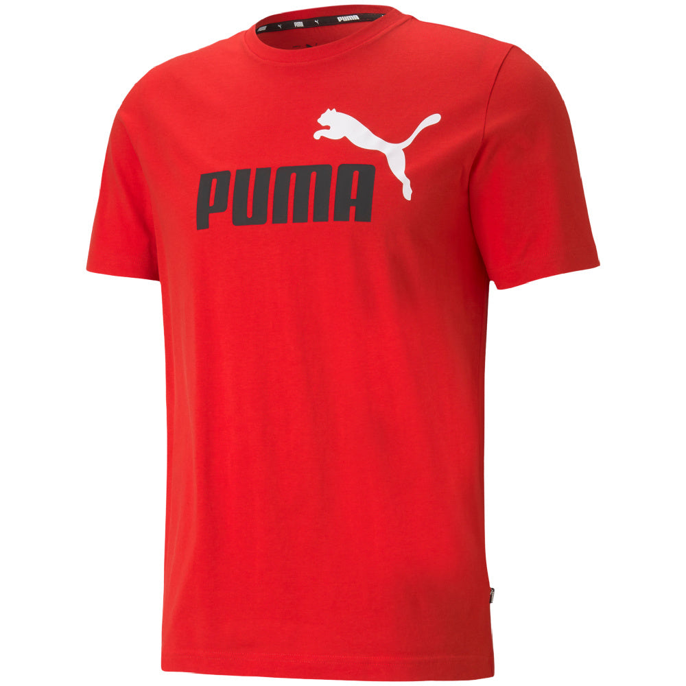 Puma | Mens Essentials+ 2 Colour Logo Tee (High Risk Red)
