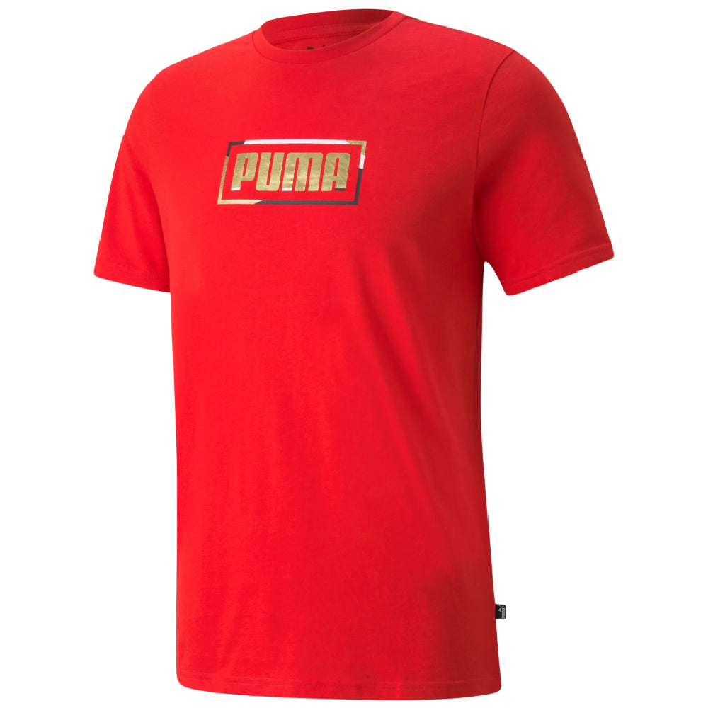 Puma | Mens Graphic Metallic Tee (Red/Gold)