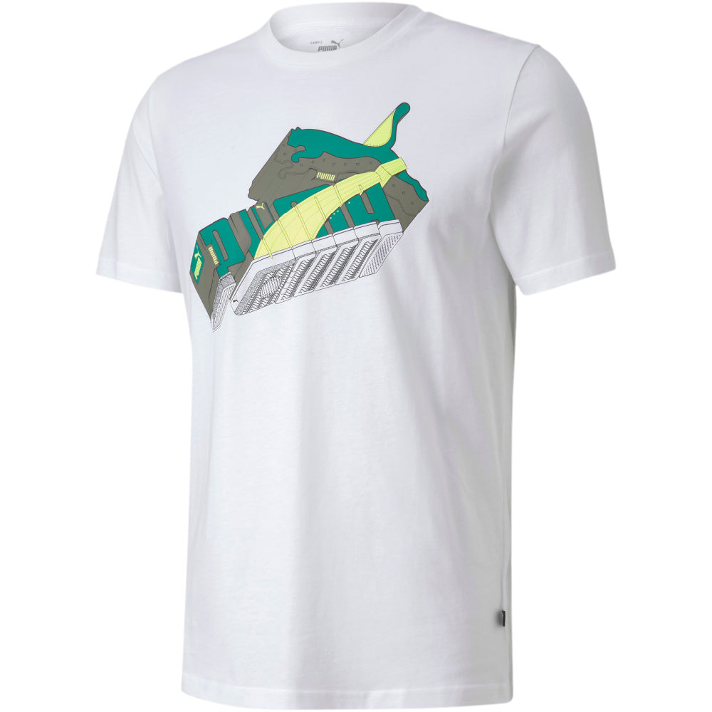 Puma | Mens Sneaker Inspired Tee (White/Green)