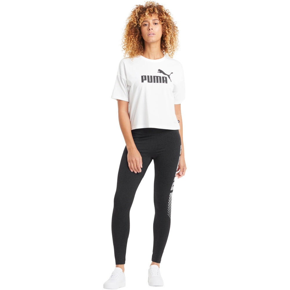 Puma | Womens Essentials Graphic Leggings (Grey/White)