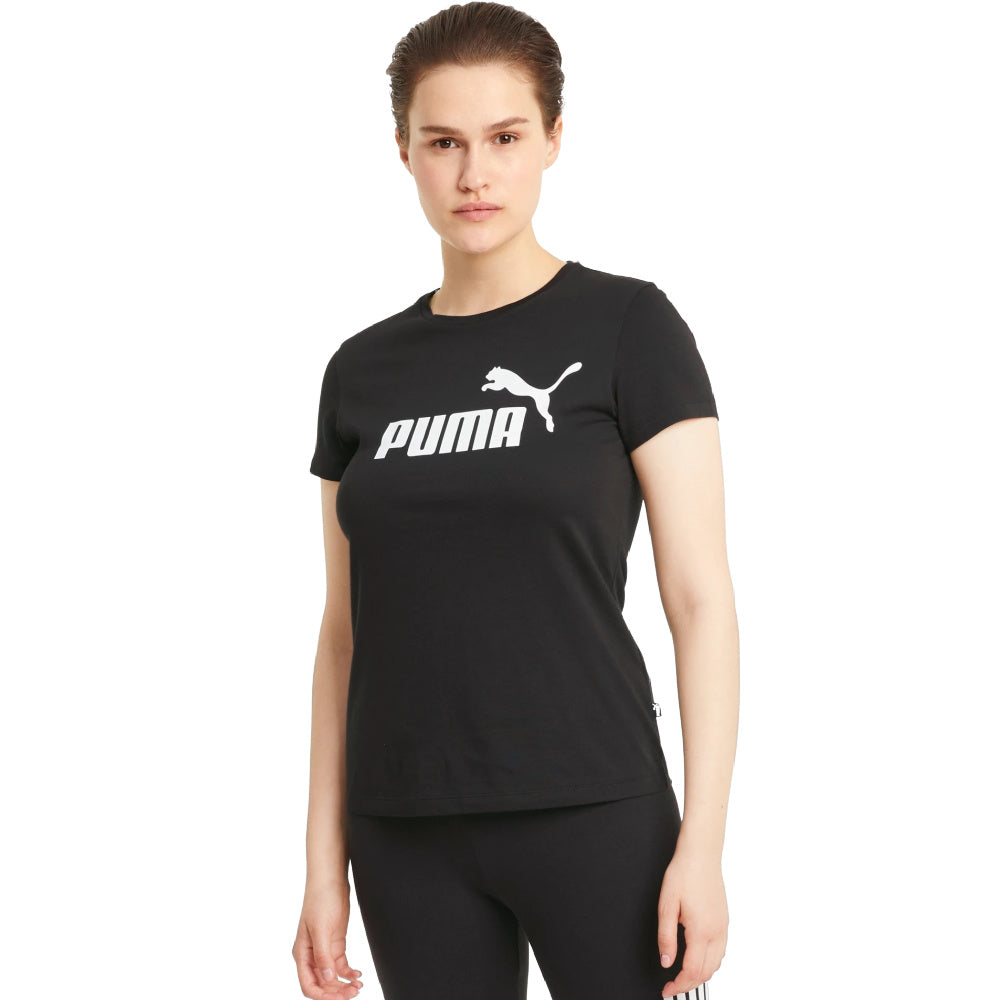 Puma | Womens Essentials Logo Tee (Black/White)