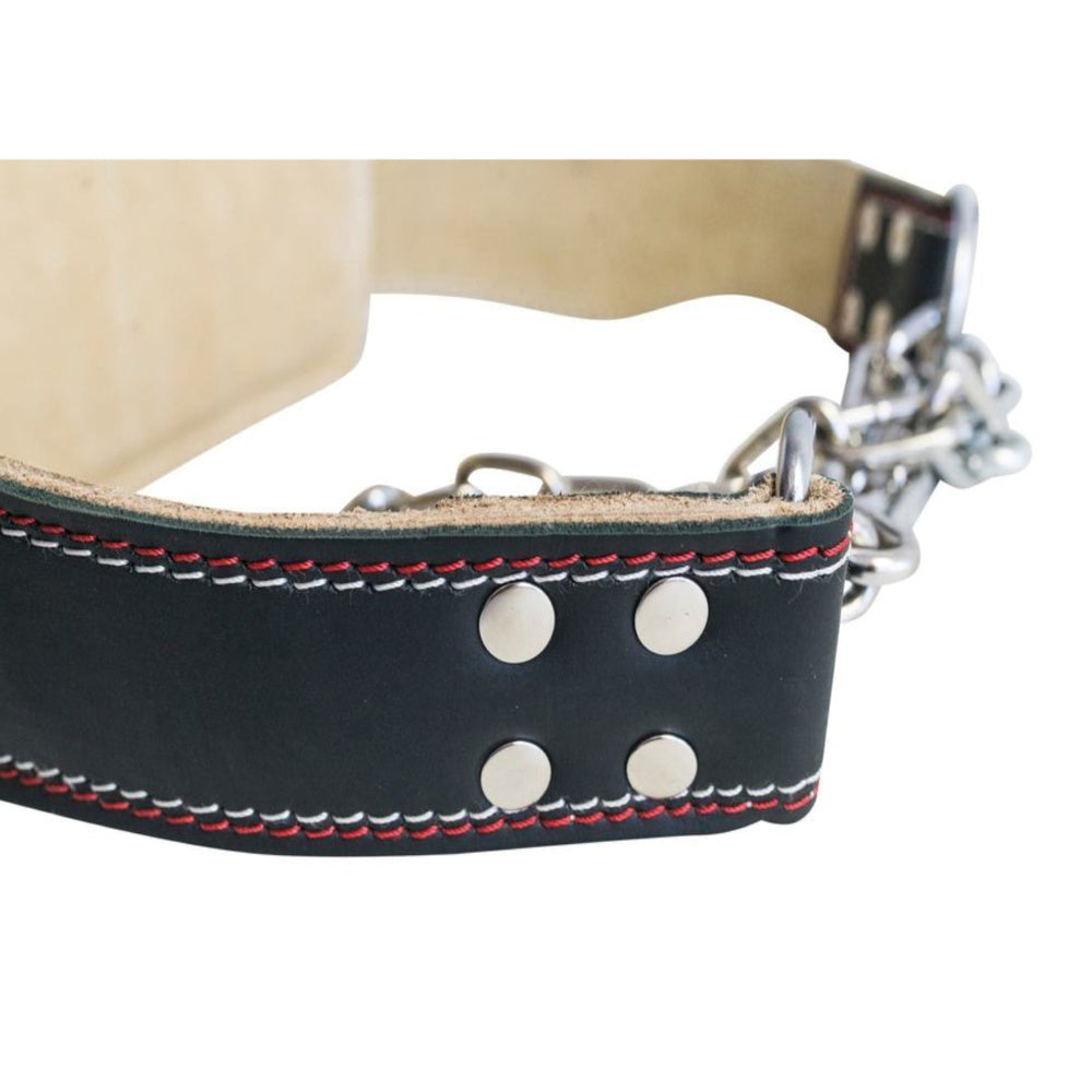 Rappd | Heavy duty Leather Dip Belt (Black/Red)