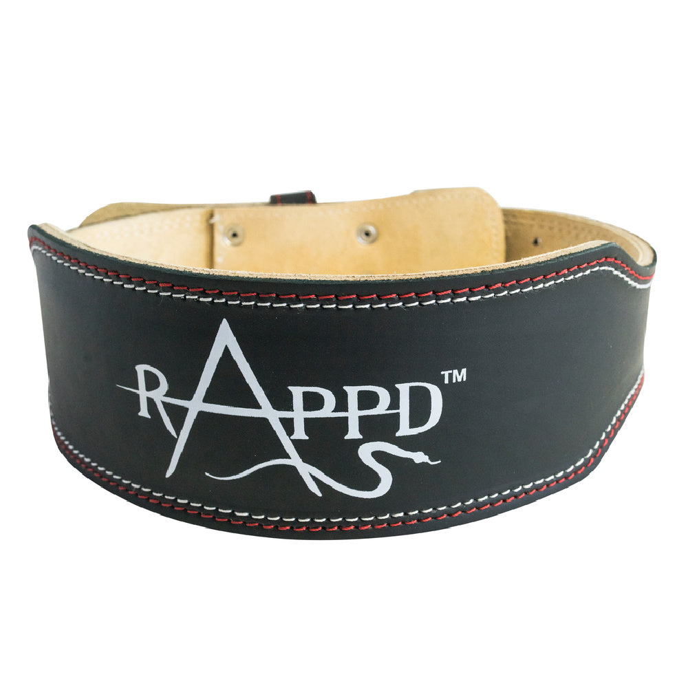RAPPD | WEIGHT LIFTING BELT 4" PRO SERIES LEATHER (BLACK)