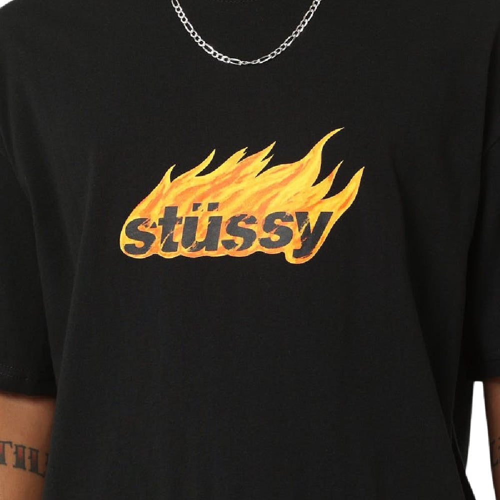 Stussy | Mens Flames Short Sleeve Tee (Black)