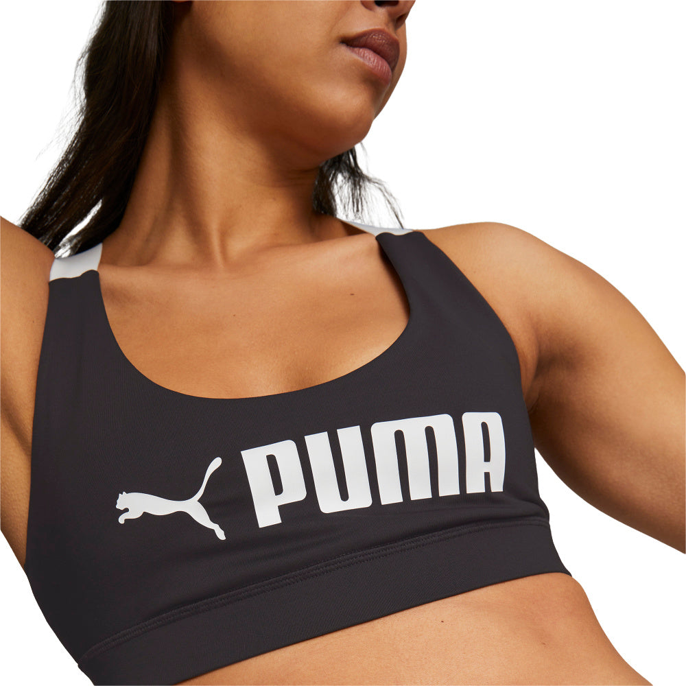 Puma | Womens Mid Impact Puma Fit Bra (Black)